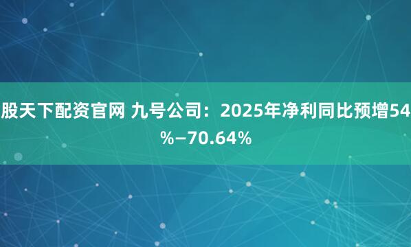 股天下配资官网 九号公司：2025年净利同比预增54%—70.64%